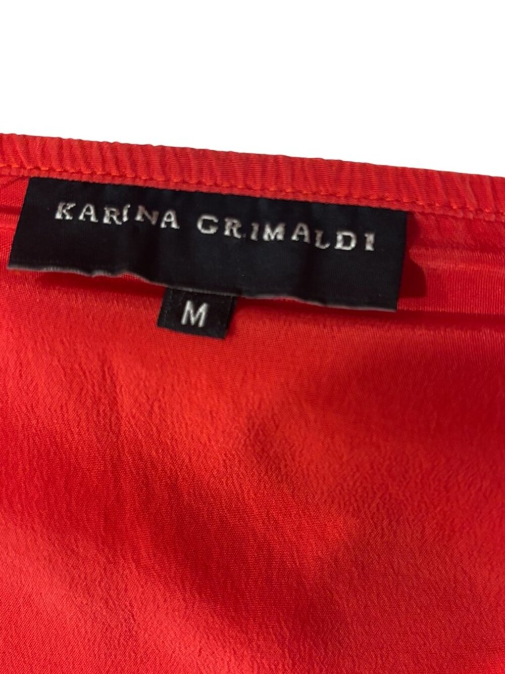 Karina Grimaldi 100% Silk Strapless Maxi Dress Red Ruffle Side Slit Size M USA - Picture 8 of 10
